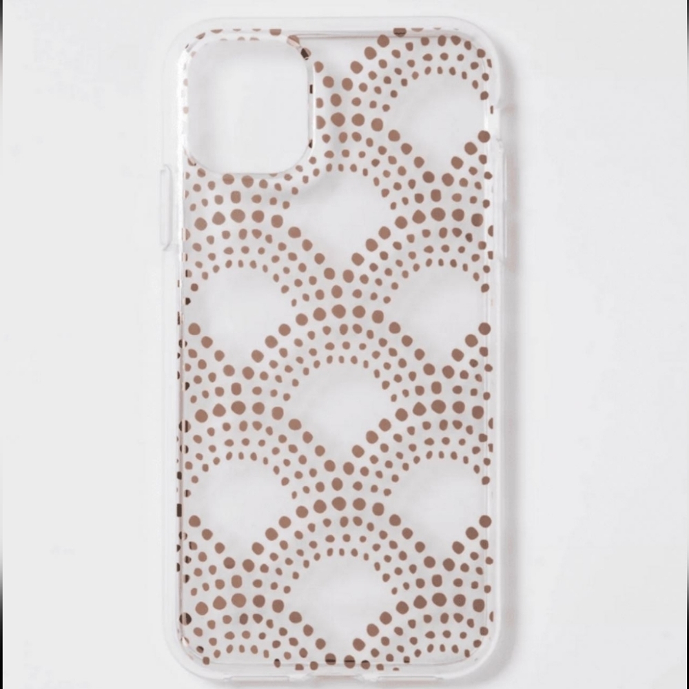 Apple iPhone 11/Xr Antimicrobial Case Protection- Rose Gold Scallop Dot